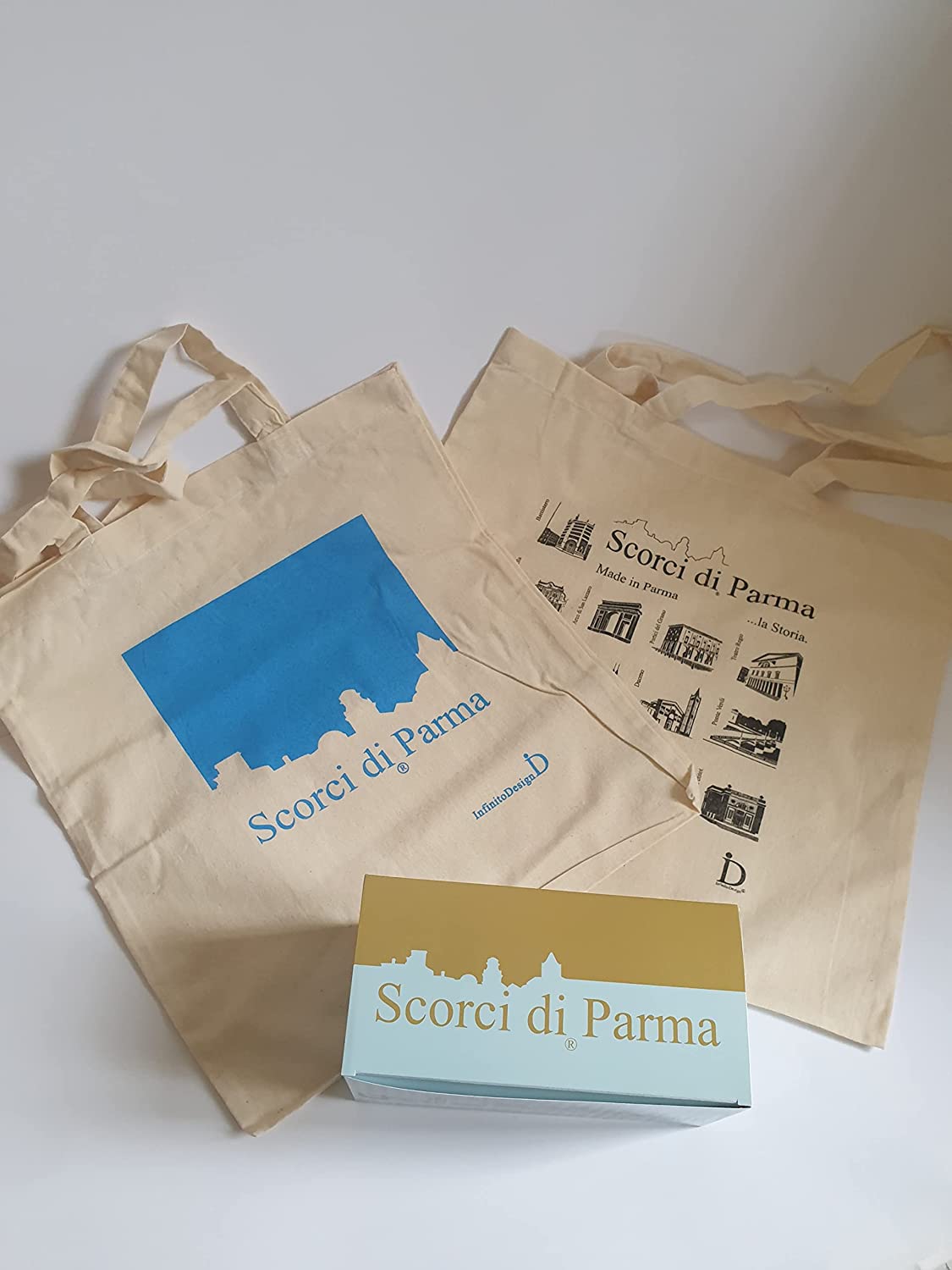 InfinitoDesign Shopper Cofanetto Azzurro - Collezione Scorci di Parma - immagine 3