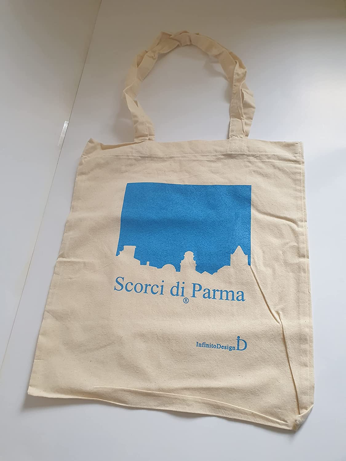 InfinitoDesign Shopper Cofanetto Azzurro - Collezione Scorci di Parma