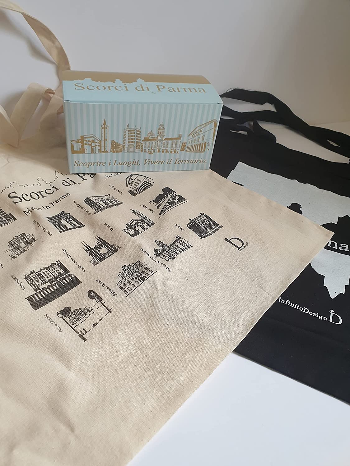 InfinitoDesign Shopper Cofanetto Nero - Collezione Scorci di Parma - immagine 3