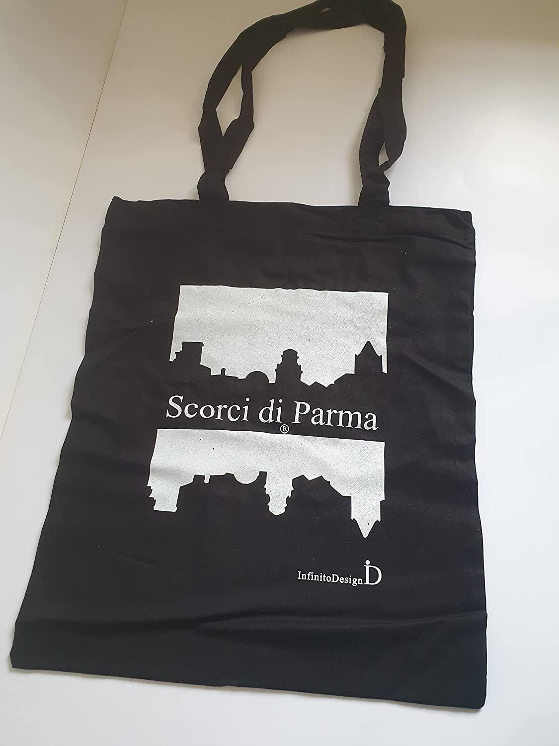 InfinitoDesign Shopper Cofanetto Nero - Collezione Scorci di Parma
